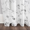 No. 918 1pc 50"x96" Delia Floral Embroidery Sheer Rod Pocket Curtain Panel White - 4 of 4