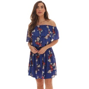 Riviera Sun Womens Floral Printed Off-Shoulder Rayon Crepe Printed Sundress for Women - 1 of 3