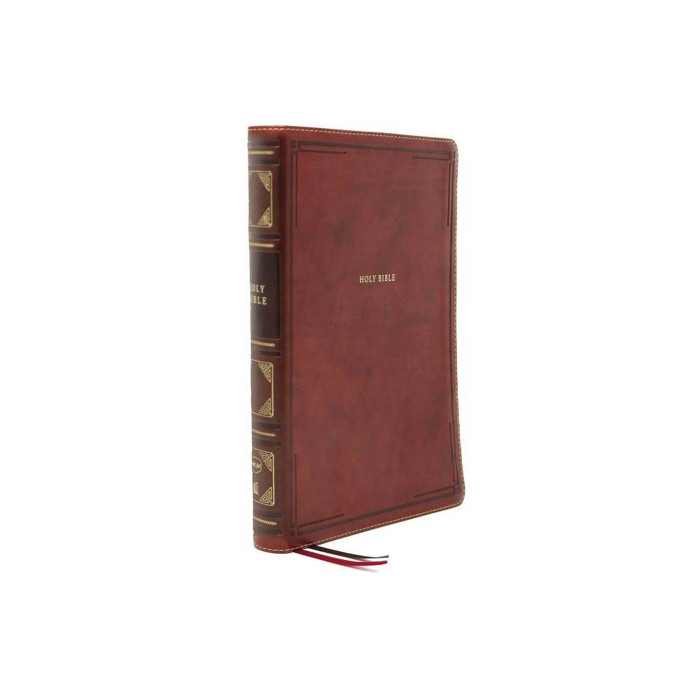 Nkjv, Reference Bible, Center-Column Giant Print, Leathersoft, Brown, Red Letter Edition, Comfort Print - Large Print by Thomas Nelson