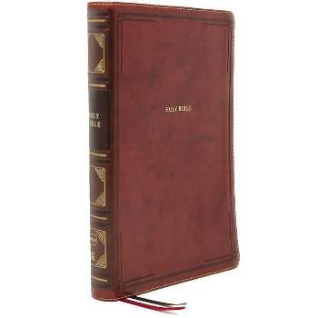 Nkjv, Reference Bible, Super Giant Print, Leathersoft, Brown, Thumb Indexed, Red Letter Edition, Comfort Print - Large Print by  Thomas Nelson