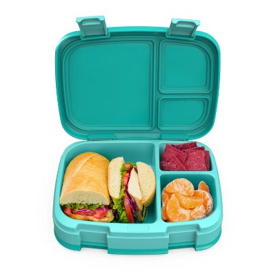 LunaLulinlk Leak-proof Multi-purpose 4-compartment Bento Box with Removable Dividers, BPA Free, Food Safe (Light Green)