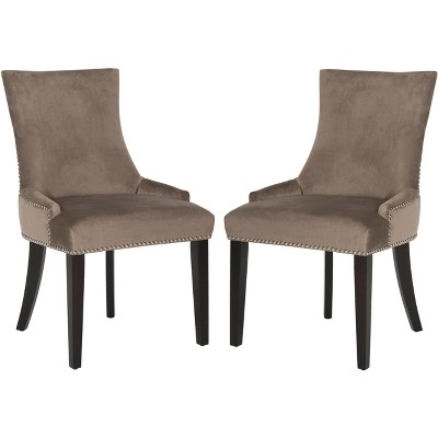 Transitional Gray Velvet Upholstered Side Chair with Birch Legs