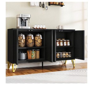 Sideboard Buffet Cabinet With Adjustable Shelf 54.5" Storage Cabinet With Fluted Decorative Magnetic Doors, Console Table For Dinning Room, Kitchen - 1 of 4