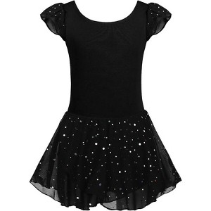 Arshiner Girls Ruffle Sleeve Ballet Dance Dress Tutu Skirted Leotard - 1 of 4