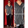INSPIRE CHIC Men's V-Neck Short Sleeve Party Sheer Glitter T-Shirt - 4 of 4