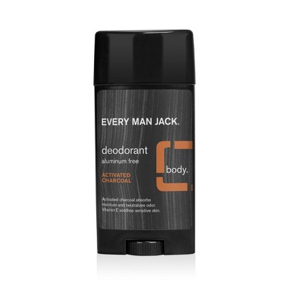 Every Man Jack Men's Aluminum-Free Activated Charcoal Deodorant with Vitamin E - 2.7oz