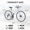 NAYSAYE Bicycle 7 Speed Hybrid Mountain Bike Aluminum Frame Double Disc Brake Bikes For Adults and Kids, 64.57"*25.19"*37.79" - 4 of 4