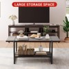 41" Rustic Farmhouse Coffee Table, Modern Minimalist Wood and Metal Living Room Table, 2 Tie Rectangle Center Table with Storage - 3 of 4