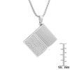 Steeltime Stainless steel our father prayer book pendant. Color Options: Silver, Gold, Black, Rose Gold - 3 of 4