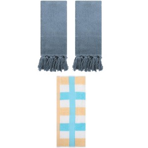 REGALWOVEN 3 Packs Cotton Absorbent Soft Decorative Bathroom Hand Towel Set - 1 of 4