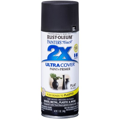Rust-Oleum 12oz 2X Painter's Touch Ultra Cover Flat Spray Paint Black
