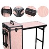 Byootique Rolling Cosmetic Case Nail Table Kit w/ 4 pcs Replacement Wheels Pink - 2 of 4