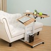 SDADI S092WFDT Mobile Standing Desk Sofa DeskTable 3 in 1 Multifunctional Desk with Monitor Lock &PC Case Shelf, Dark Grain - 4 of 4