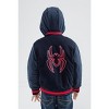 Marvel Spider-Man French Terry Varsity Zip Up Bomber Jacket Toddler - 4 of 4