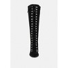 STREET-SLAY Antique Eyelets lace up Knee Boots In Olive - 3 of 4