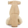 Allegra K Women's Faux Fur Buckle Closure Ankle Strap Block Heels Sandals - image 3 of 4