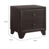 Royal Hampton Night Stand with Two Drawer , Espresso Brown - 3 of 4