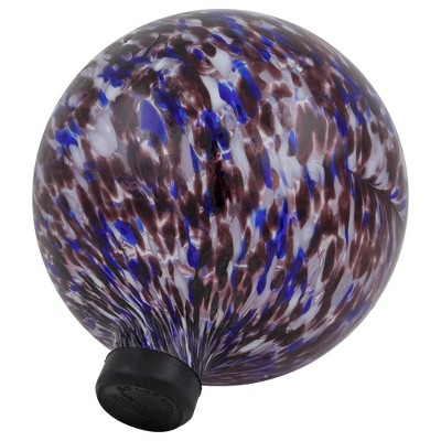 Purple and White Swirl Glass Garden Gazing Ball, 10-inch