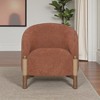 HomeRoots 30" Rust and Brown Fabric And Wood Arm Chair - 2 of 4
