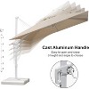 PURPLE LEAF Patio Umbrella White Cantilever Offset Umbrella Square Outdoor Umbrella with 360-degree Rotation for Garden Deck Pool - 4 of 4