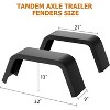 Acekool Trailer Fenders (2-Pack) - Fits 14"-16" Tires on Single Axle Trailers, 14-Gauge Steel, Black Finish - 2 of 4