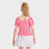Girls' Short Sleeve Smock Chiffon Top - Cat & Jack™ - 2 of 3