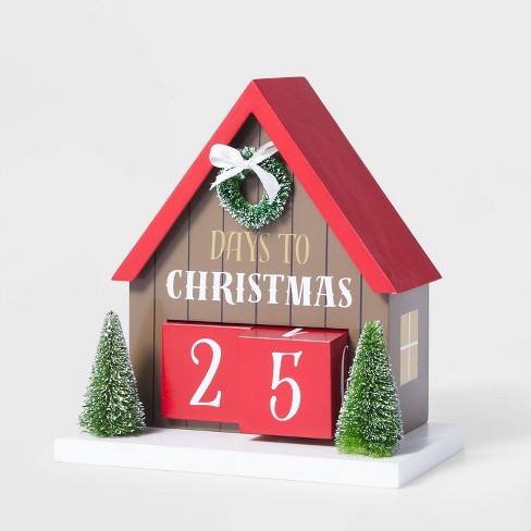 Days To Christmas Countdown House Advent Calendar Brown Red Wondershop Target