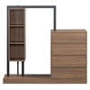 Wardrobe with 4 Drawers and 3 Shelves,Espresso - 2 of 4