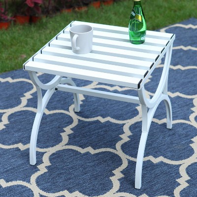 Outdoor Slat Top Coffee Table - White - Captiva Designs