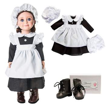 The Queen' Treasures 18 Inch Doll 5 Piece Kitchen Maid Clothes Outfit with Boots