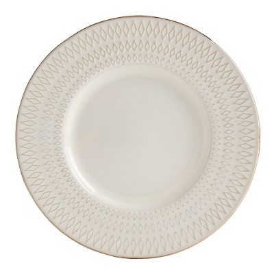 Taylor White Embossed Ceramic 12-Piece Dinnerware Set
