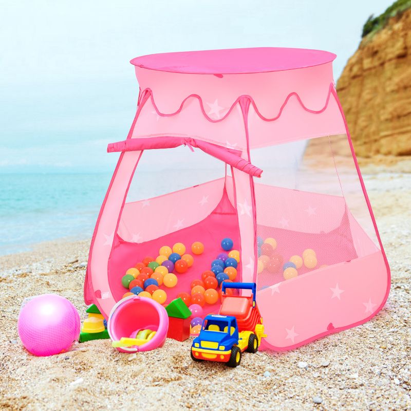 Costway Kid Outdoor Indoor Princess Play Tent Playhouse Ball Tent Toddler Toys w/ 100 Balls, 5 of 13