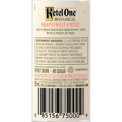 Ketel One Grapefruit Rose Vodka - 50ml Bottle