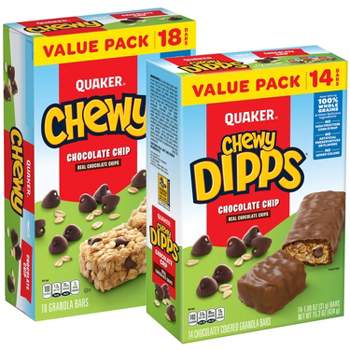 Quaker Chewy Dipps & Chocolate Chip Granola Bars Bundle