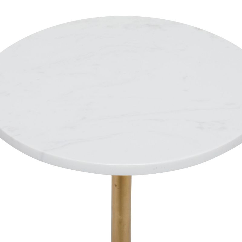 Contemporary Metal and Marble Pedestal Accent Table Gold - Olivia &#38; May, 6 of 8