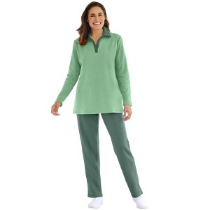 Woman Within 2-Piece Fleece Polo Set - 1 of 4