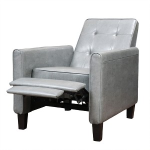 Faux Leather Manual Club Recliner Chair with Push Back - 1 of 4