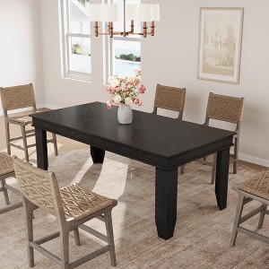 71" Farmhouse Executive Desk, Large Home Office Desks, Two Person Simple Laptop Computer Desk, Work from Home Study Desk, Sturdy Wooden Frame - 1 of 4