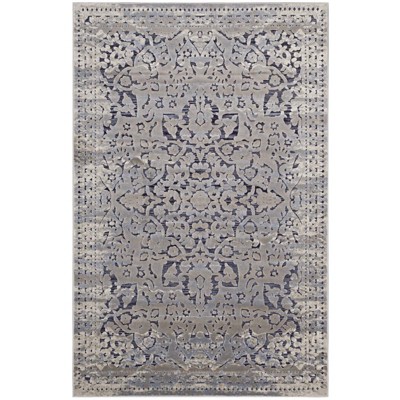 Modway Margarida Distressed Vintage Turkish 5x8 Area Rug - Blue/Cream,  Stain Resistant / Easy To Clean ,  Protect Floors From Traffic/Furniture
