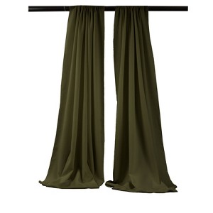Slickblue Pack of 2 Polyester Backdrop Drapes – 96"H x 58"W, Rod Pocket, Semi Sheer, Serged Edges, 41 Colors Options - 1 of 3