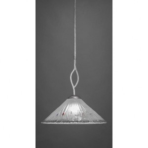 Toltec Lighting Revo 1 - Light Pendant in  Dark Granite with 16" Frosted Crystal Shade - 1 of 1