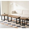 Spassway Coffee Table with 2-Piece End Tables Set for Living Room Mid-Century Modern Sofa Table with Metal Legs Small Tea Table for Waiting Room - 3 of 4