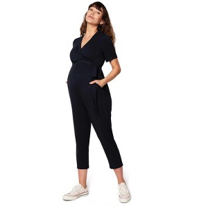 Ingrid & Isabel Maternity Short Sleeve Knit Jumpsuit - 1 of 4