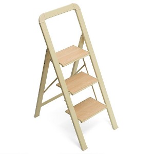 Folding Step Stool With 3 Wide Anti-Slip Step Ladder, 580 Lbs Capacity Aluminium Lightweight Foldable Step Ladders For Home Kitchen Office - 1 of 4