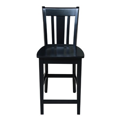 San Remo Solid Wood 24" Black Counter Height Stool