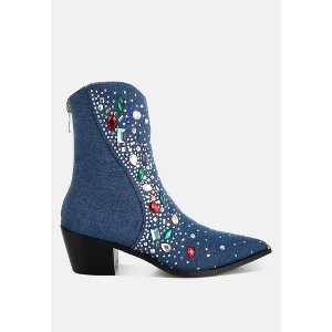 Starlit Multi Color Stones Embellished Boots - 1 of 4