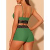 Elerevyo Women's Contrast Color High Waisted Scoop Neck Swimsuit Bathing Suit 2 Pcs - 3 of 4