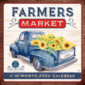 Hopper Studio Farmer's Market 2026 12"x24" Hanging Square Wall Calendar Plastic-Free - 1 of 4