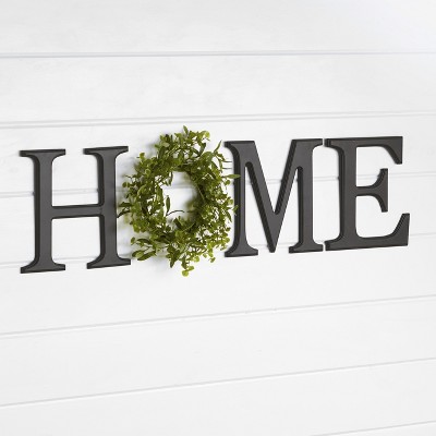 Lakeside Home Sign - Farmhouse Letter Wall Sentiment Décor with Faux Wreath