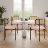 GlasFlength Dining Sets Set of 4, Modern Dining Chairs with Natural Rattan Backrest, Accent Kitchen Chairs with Metal Legs, Pink, 20.5"*20.5"*29.9 - 3 of 4